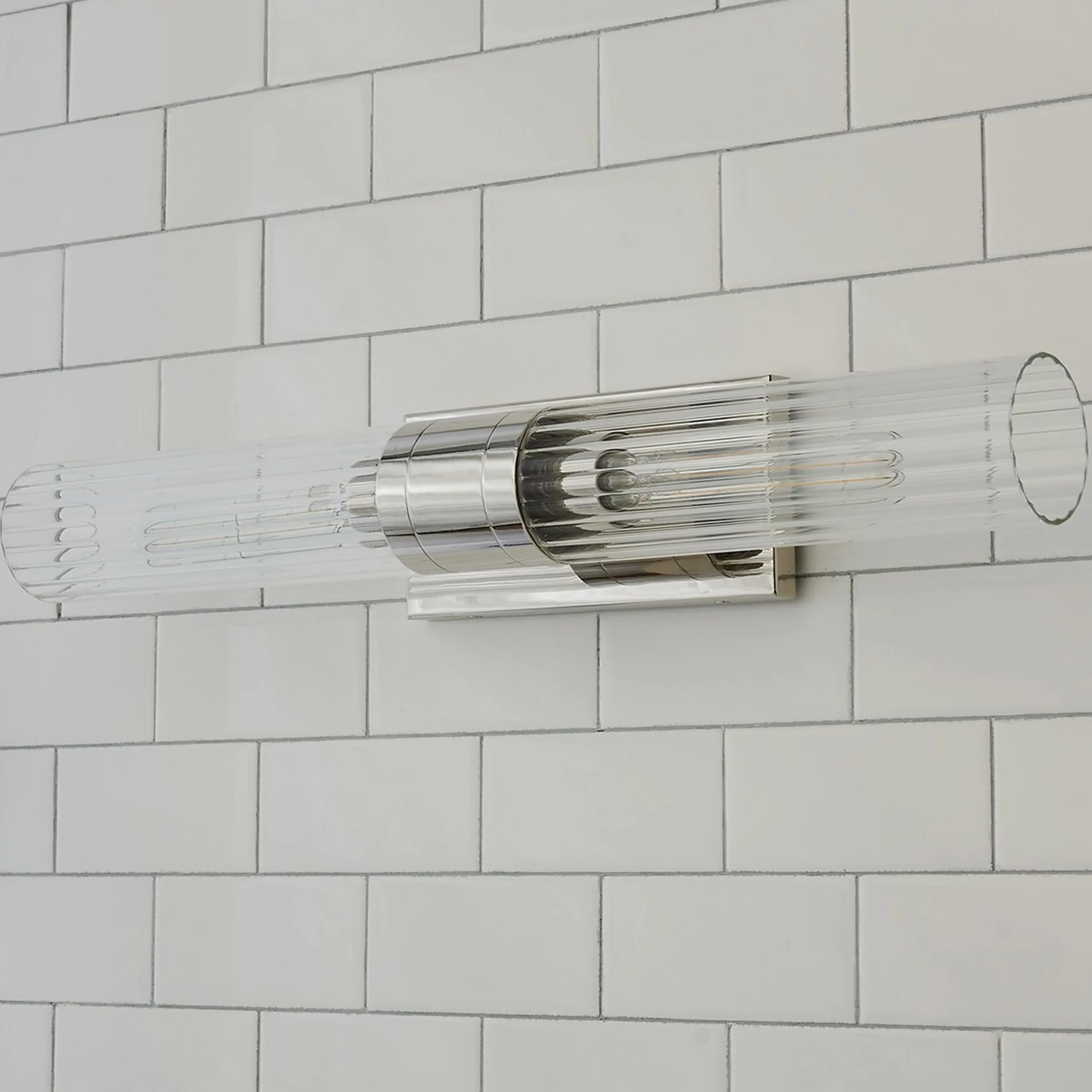 Malika Clear Glass Bath Sconce - 2 Light