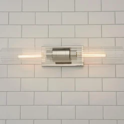 Malika Clear Glass Bath Sconce - 2 Light
