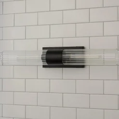 Malika Clear Glass Bath Sconce - 2 Light