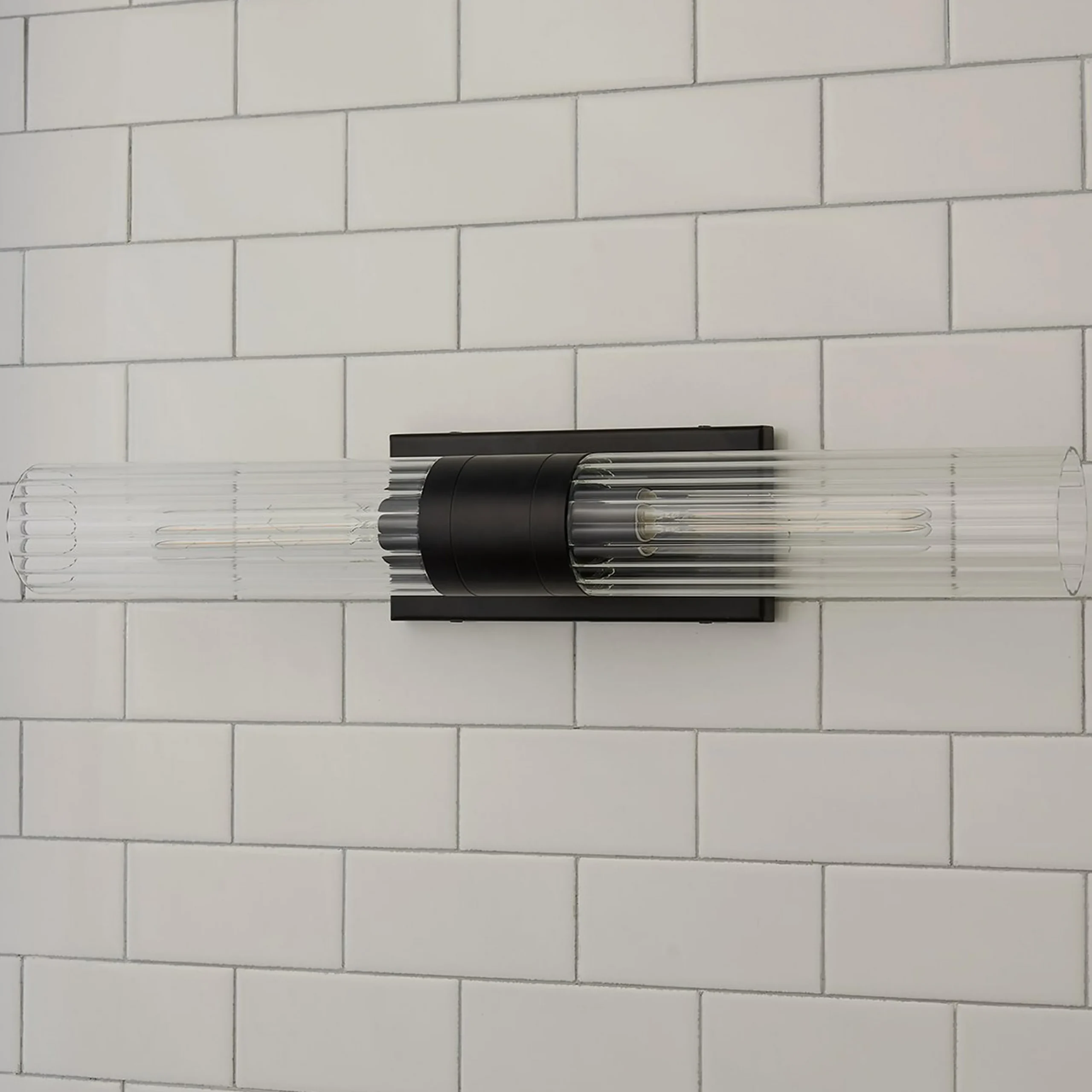 Malika Clear Glass Bath Sconce - 2 Light