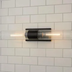Malika Clear Glass Bath Sconce - 2 Light