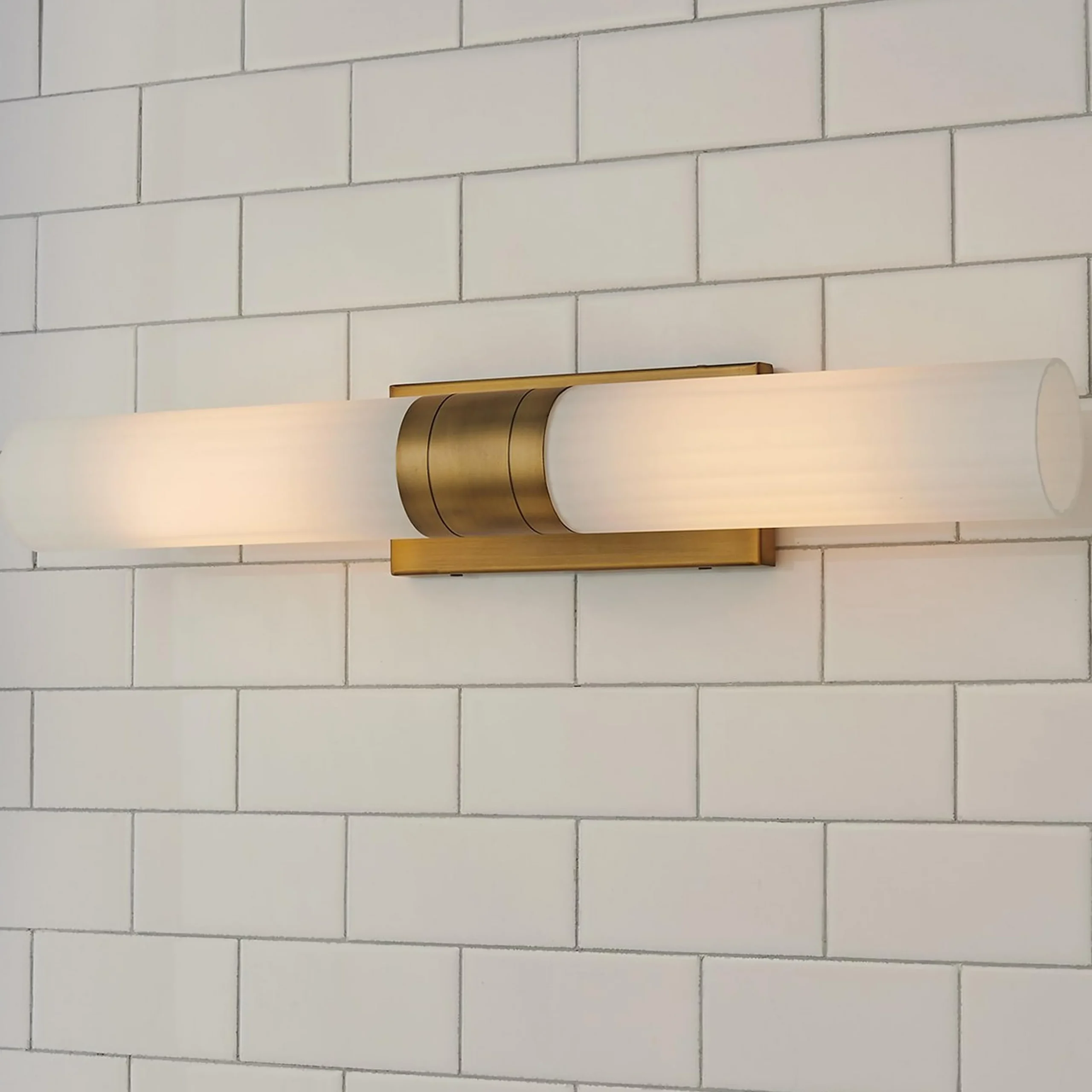 Malika Opal Glass Bath Sconce - 2 Light