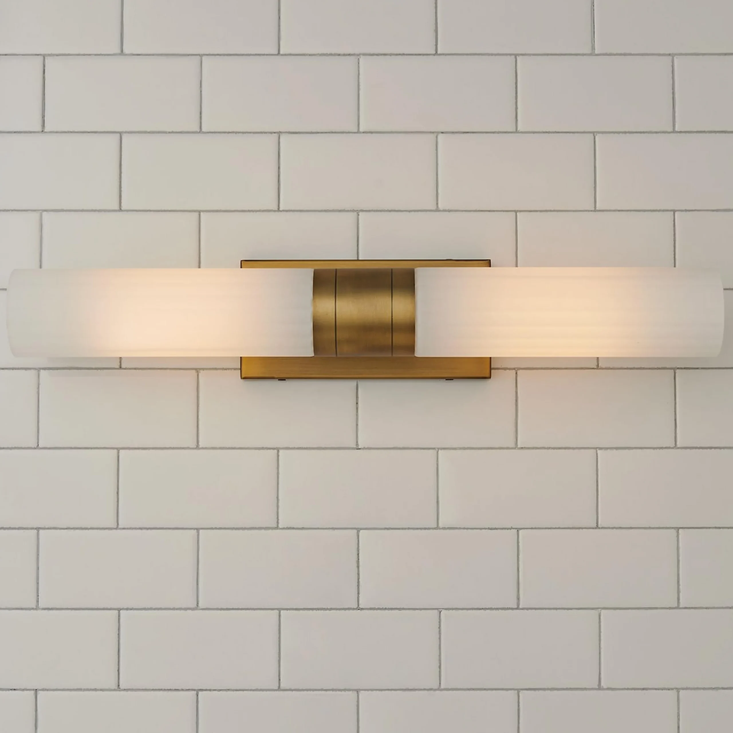 Malika Opal Glass Bath Sconce - 2 Light
