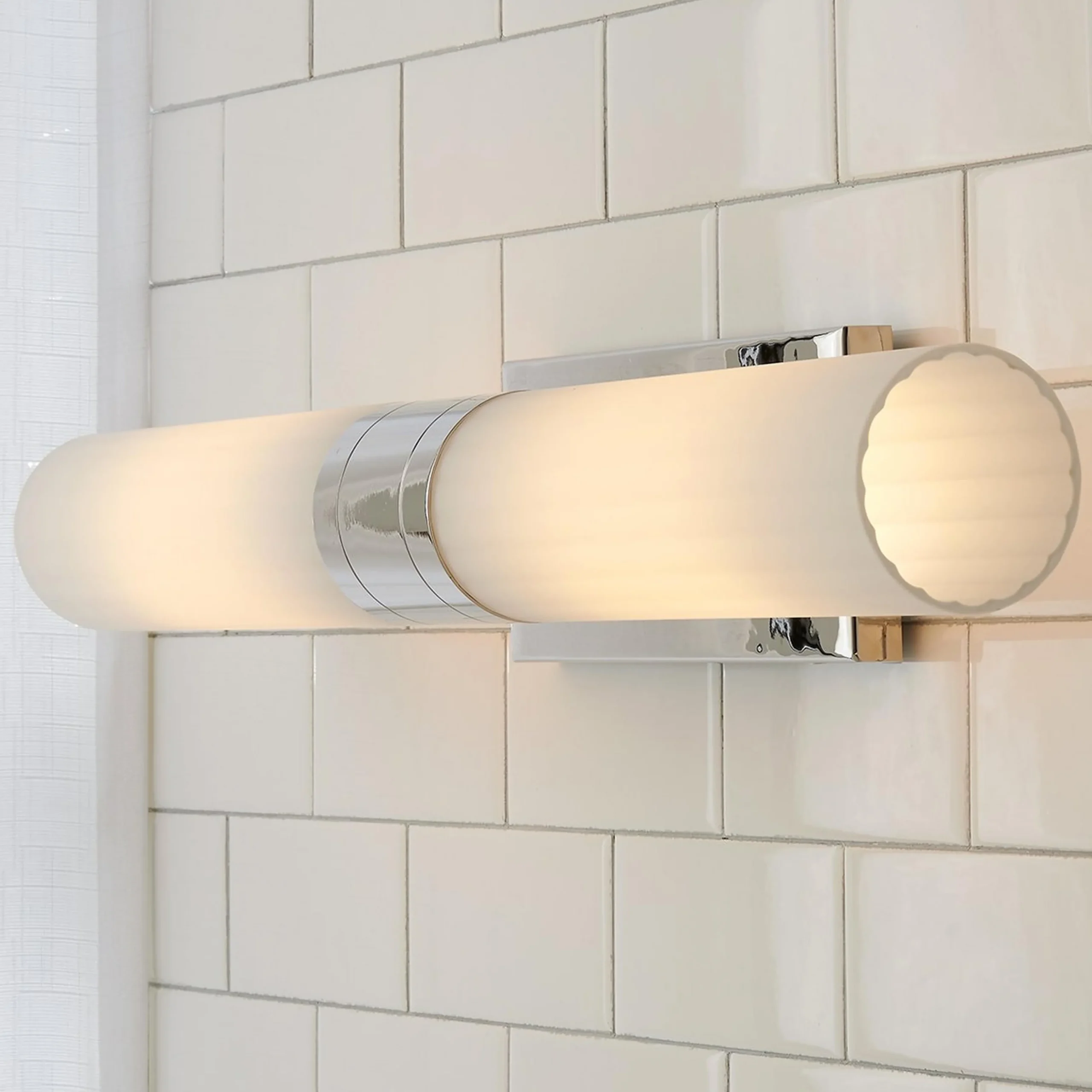 Malika Opal Glass Bath Sconce - 2 Light