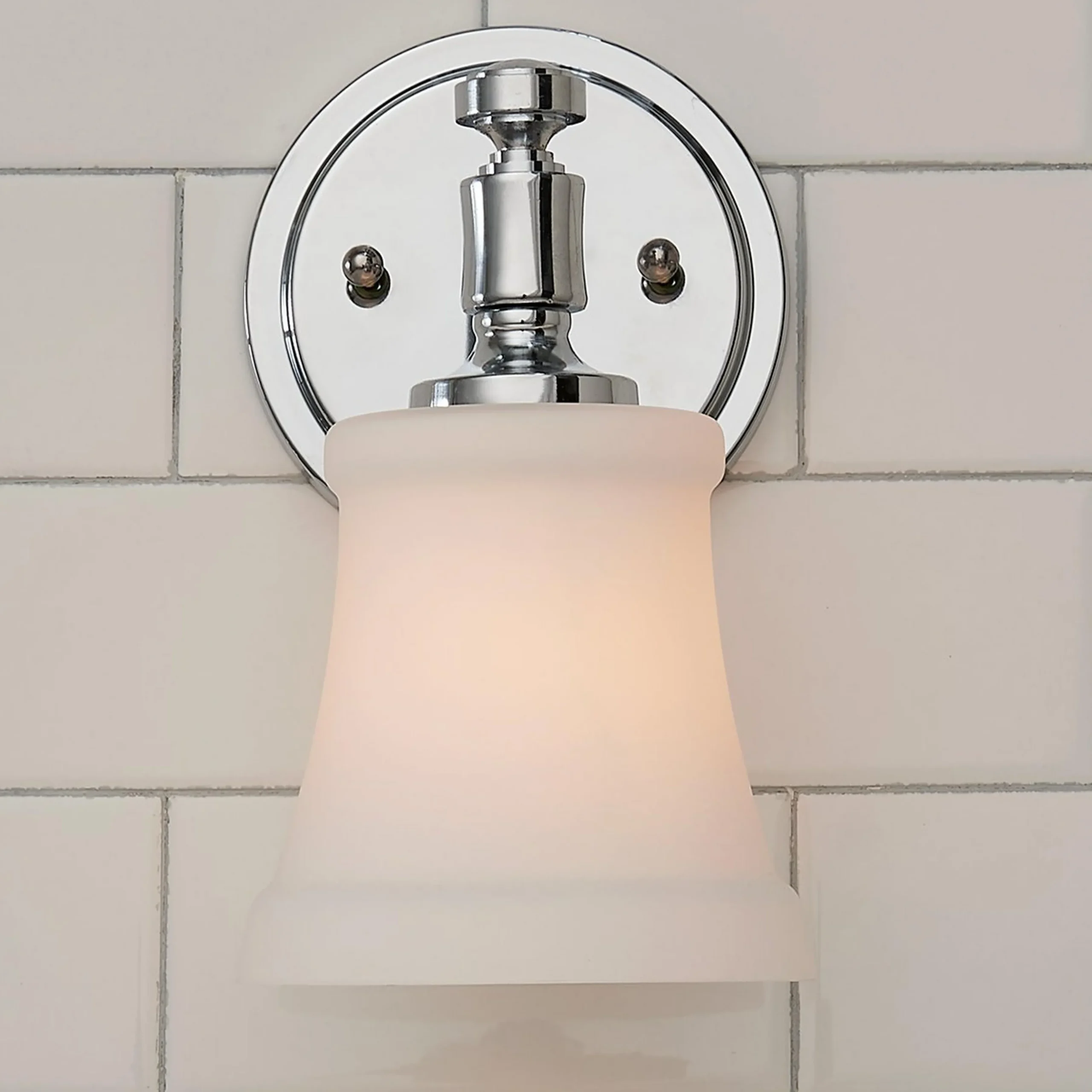 Mercer White Glass Bath Sconce