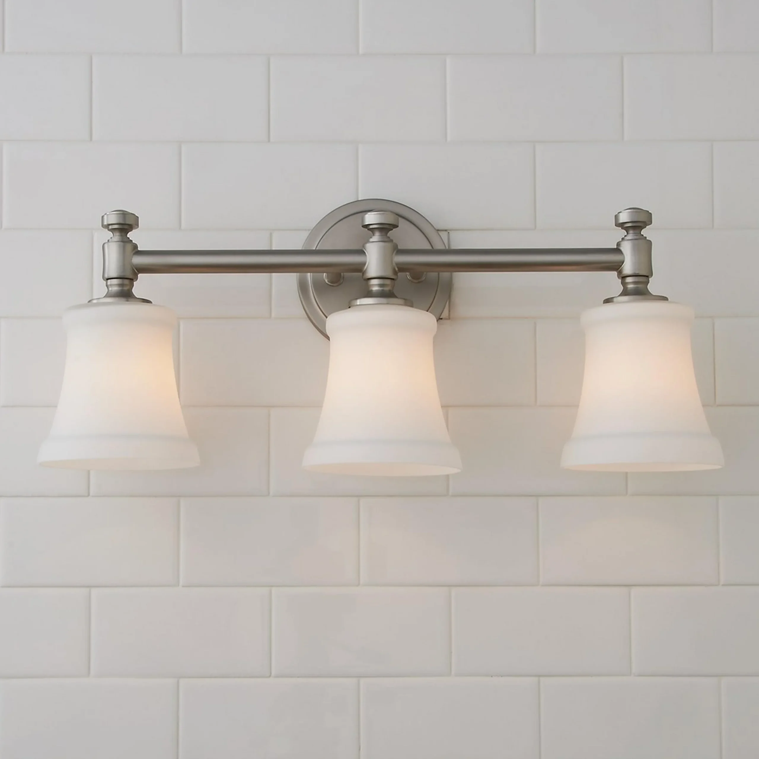 Mercer White Glass Vanity Light - 3 Light