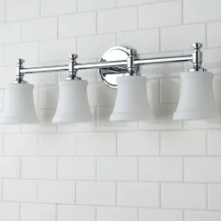 Mercer White Glass Vanity Light - 4 Light