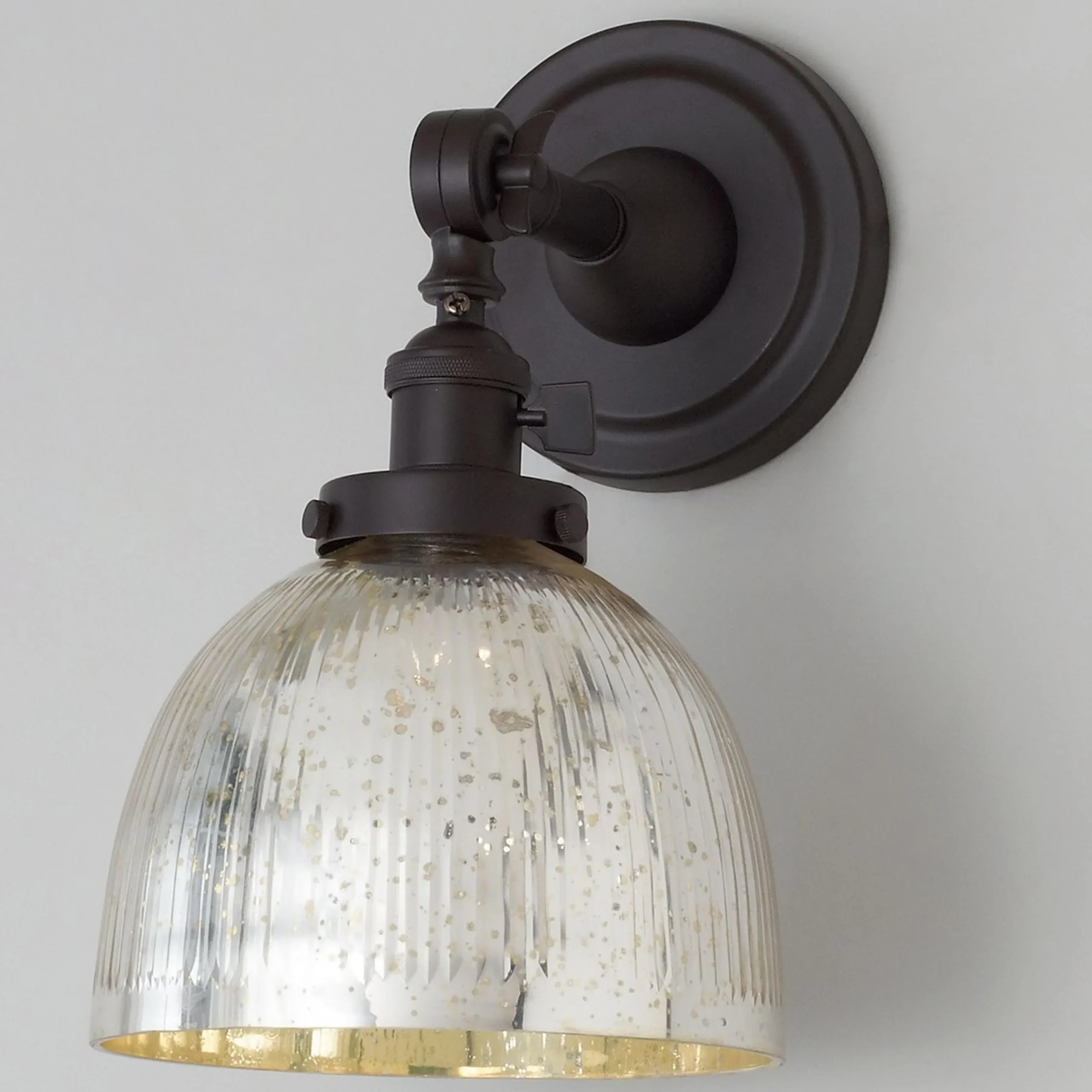 Mercury Glass Dome Single Swivel Swing Arm