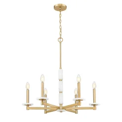 Mestra Alabaster Chandelier - 6 Light