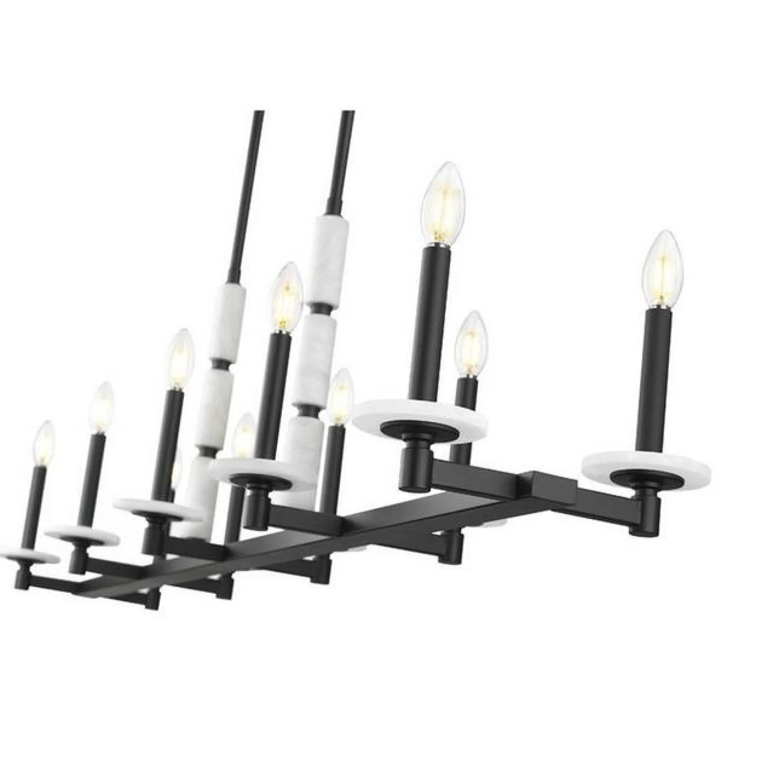 Mestra Alabaster Island Chandelier - 10 Light