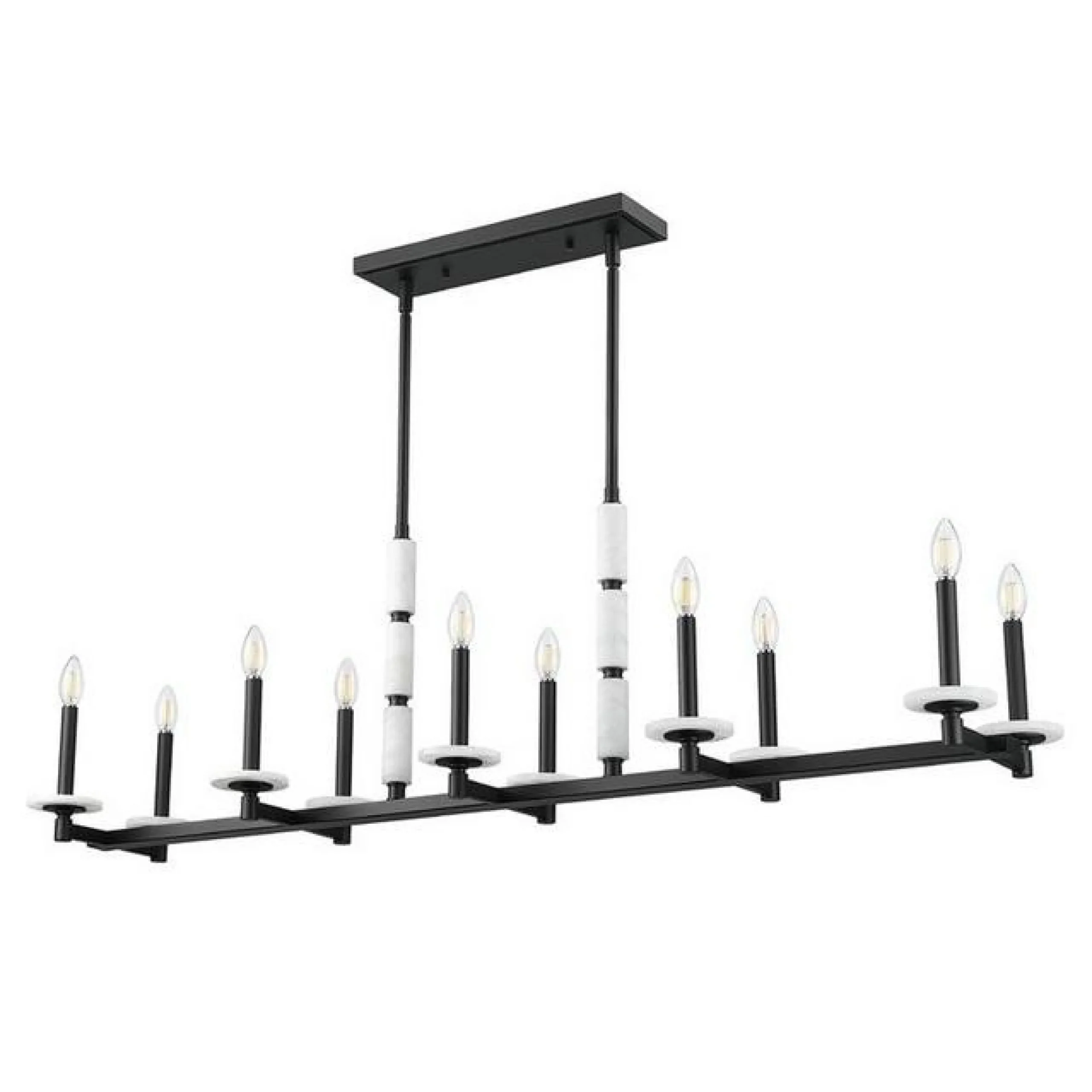 Mestra Alabaster Island Chandelier - 10 Light