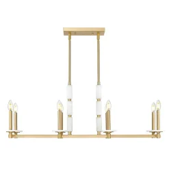 Mestra Alabaster Island Chandelier - 8 Light