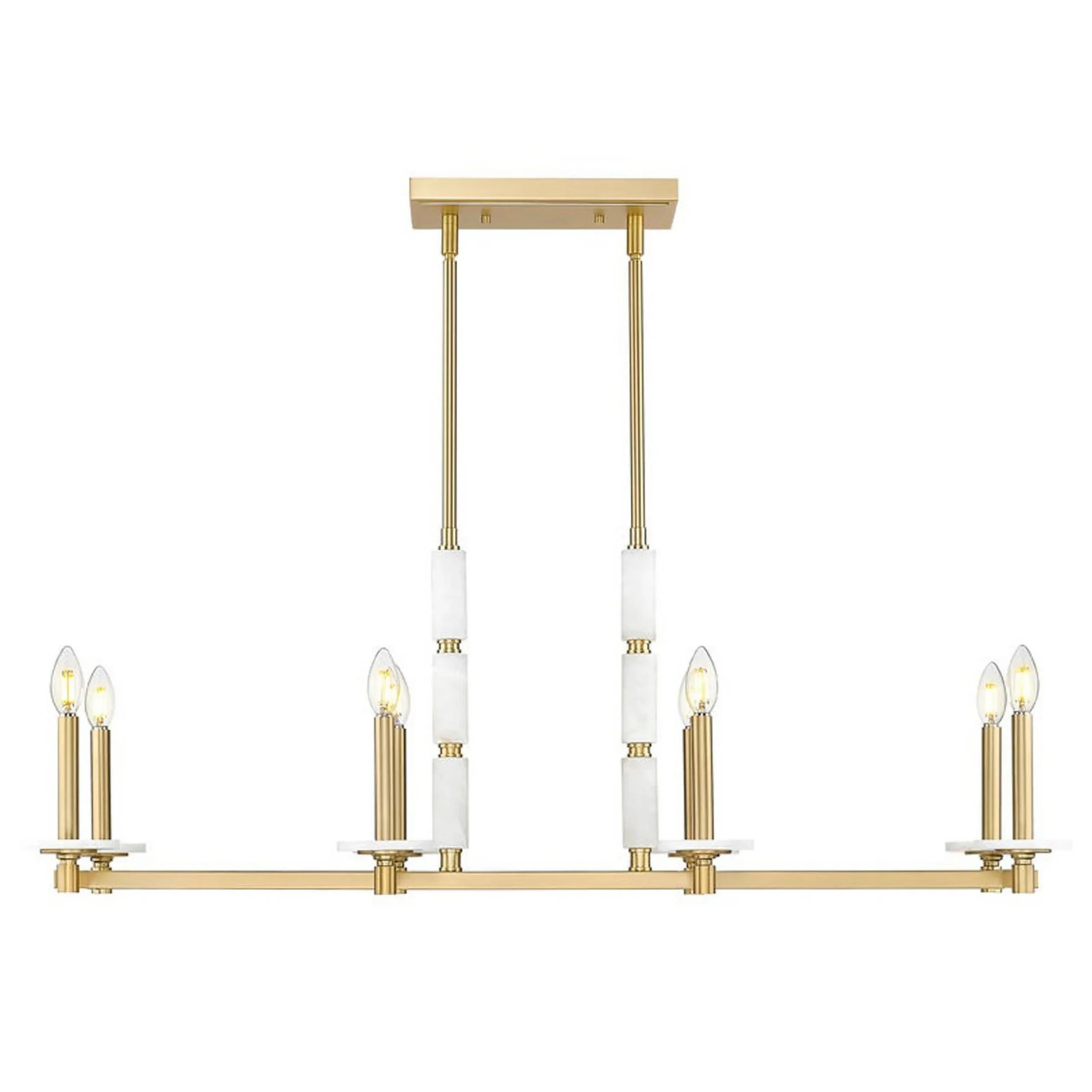Mestra Alabaster Island Chandelier - 8 Light