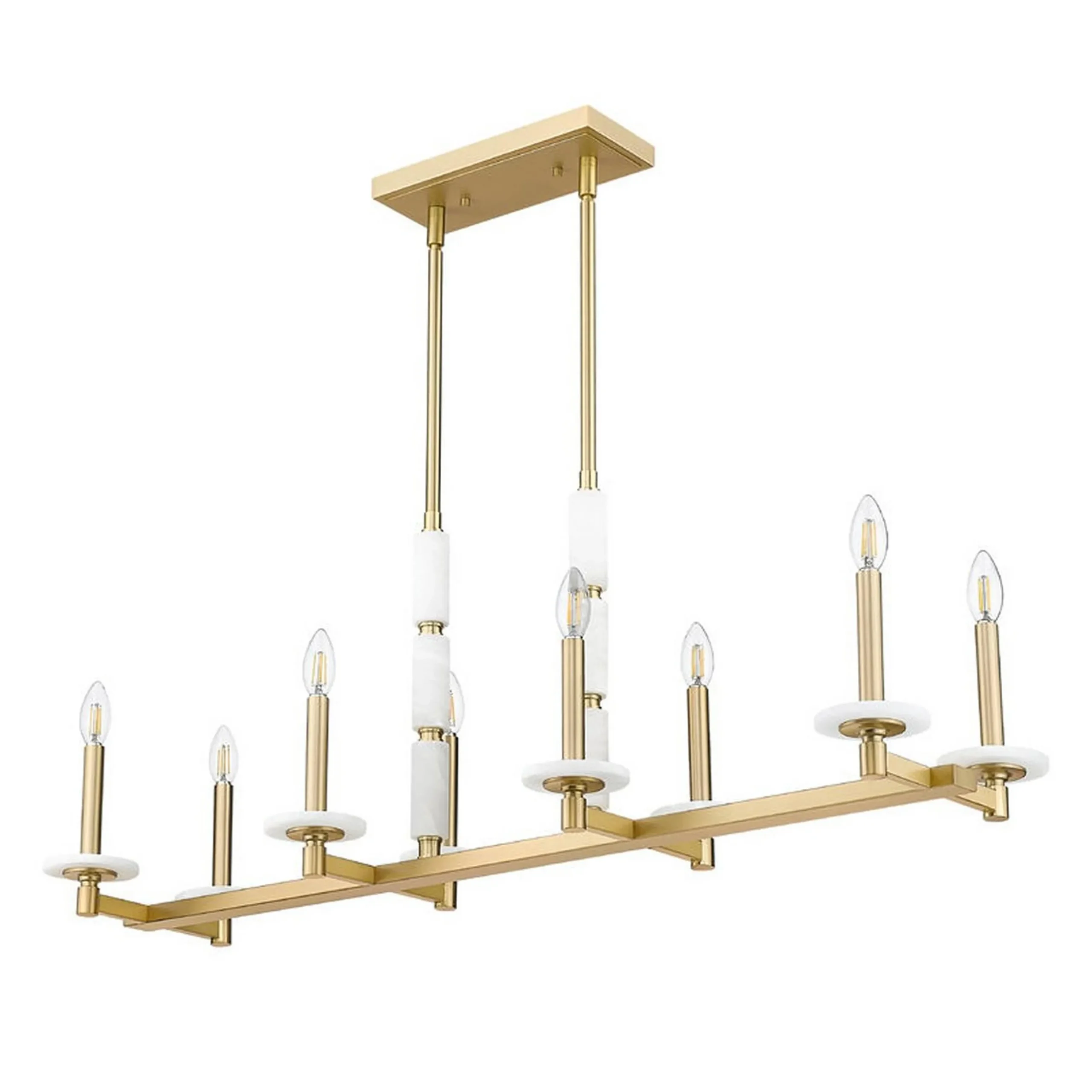 Mestra Alabaster Island Chandelier - 8 Light