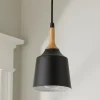 Metal and Natural Wood Mini Pendant
