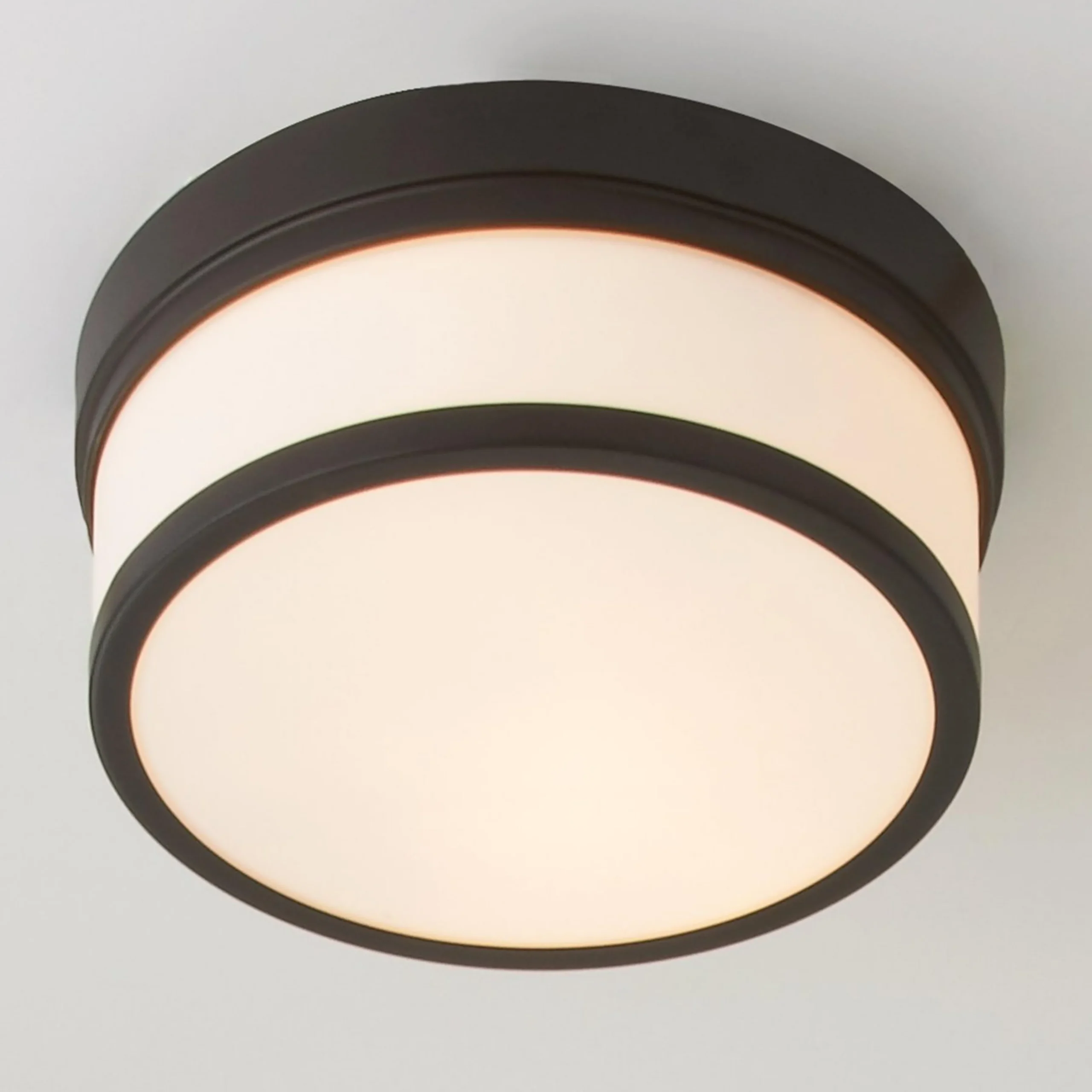 Metallic Banded Drum Ceiling Light - 2 Light