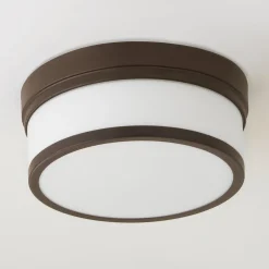 Metallic Banded Drum Ceiling Light - 2 Light