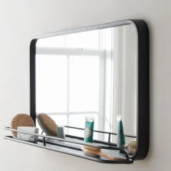 Metal Mirror with Shelf - Large