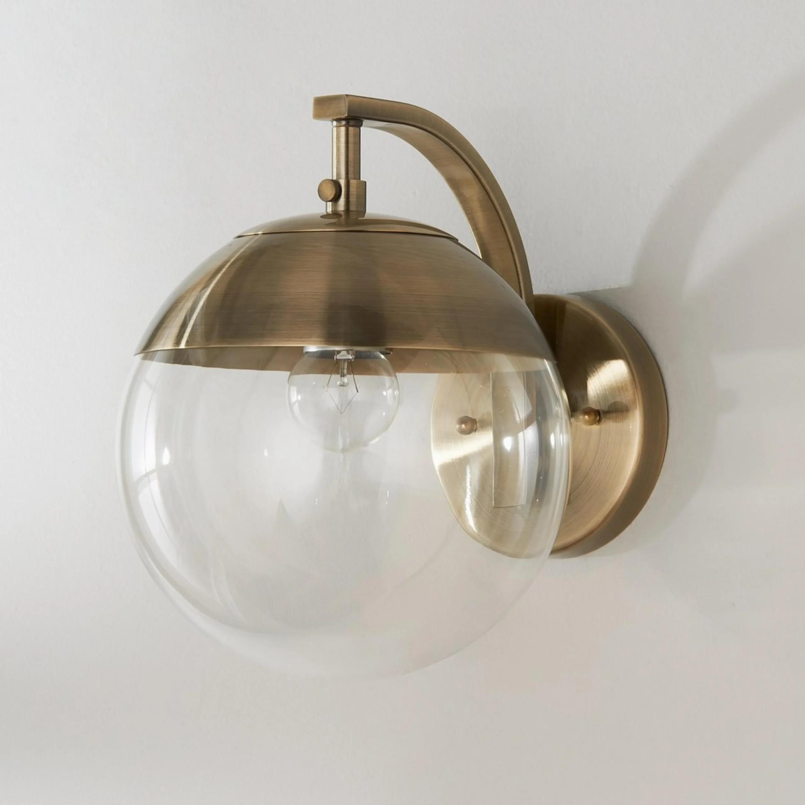 Mid-Century Clear Globe Sconce