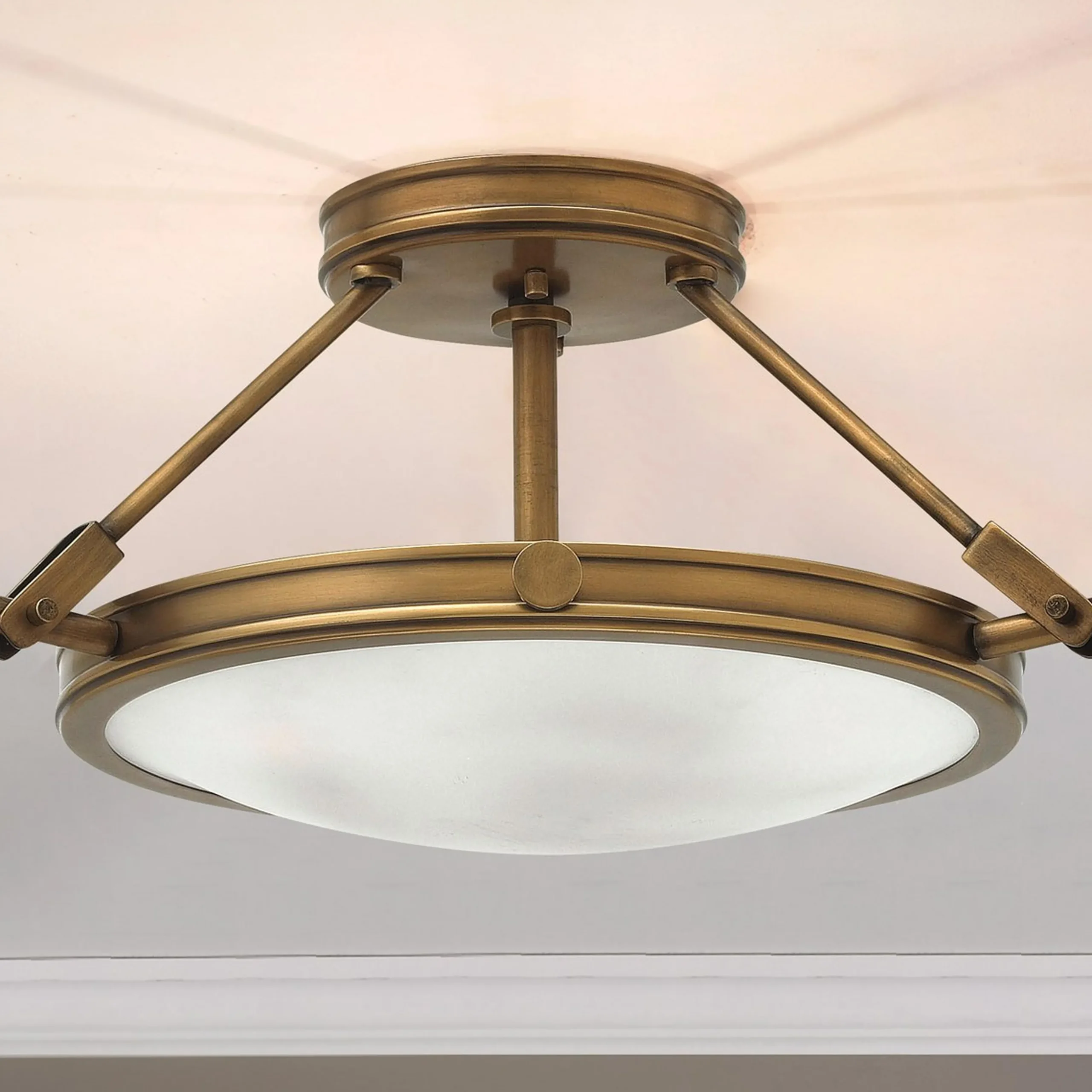 Mid-Century Retro Semi-Flush Ceiling Light - 3 Light