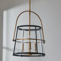 Mid-Century Seeded Glass Lantern