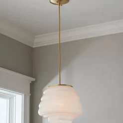 Milk Glass Hive Pendant