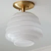 Milk Glass Hive Semi-Flush Ceiling Light