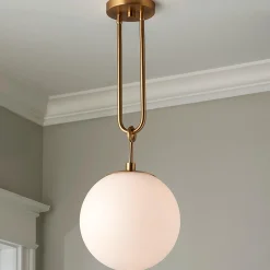 Milky Globe Drop Pendant
