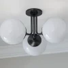 Minimalist Globe Semi-Flush Ceiling Light - 3 Light