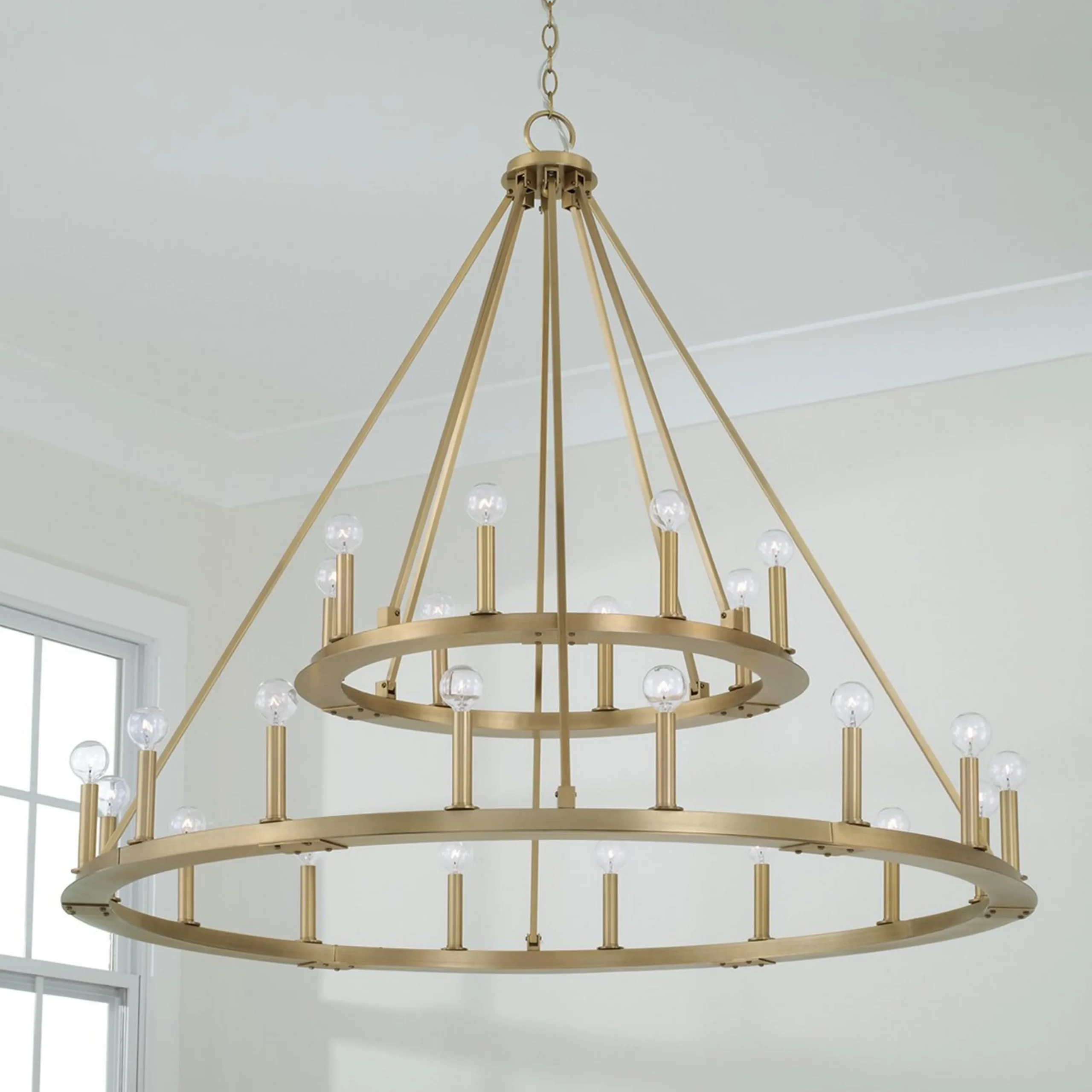 Minimalist Iron Ring Two-Tier Chandelier - 24 Light