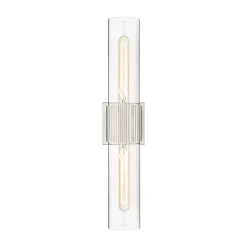 Mirza Clear Glass Bath Sconce - 2 Light