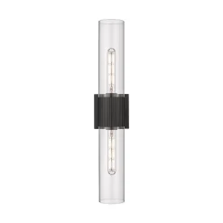 Mirza Clear Glass Bath Sconce - 2 Light