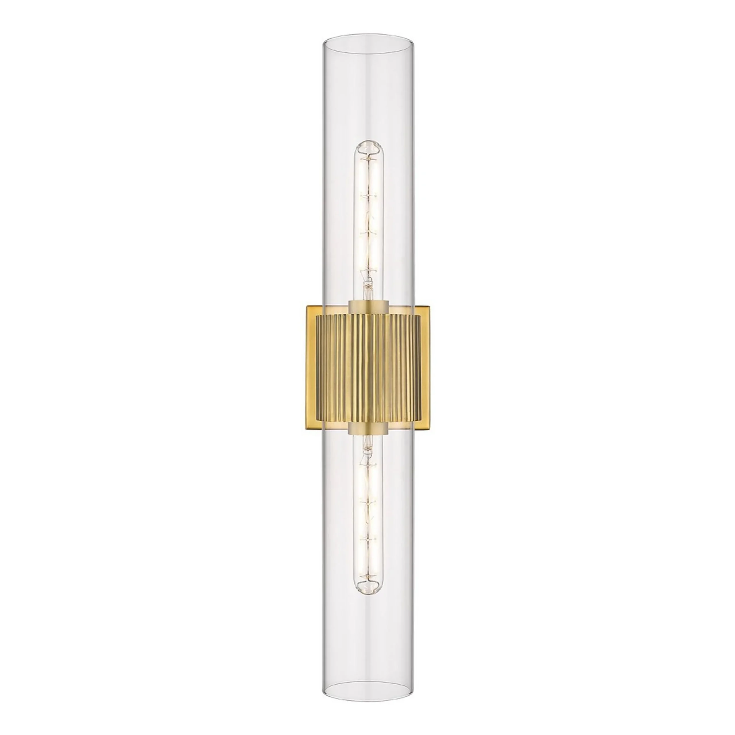 Mirza Clear Glass Bath Sconce - 2 Light