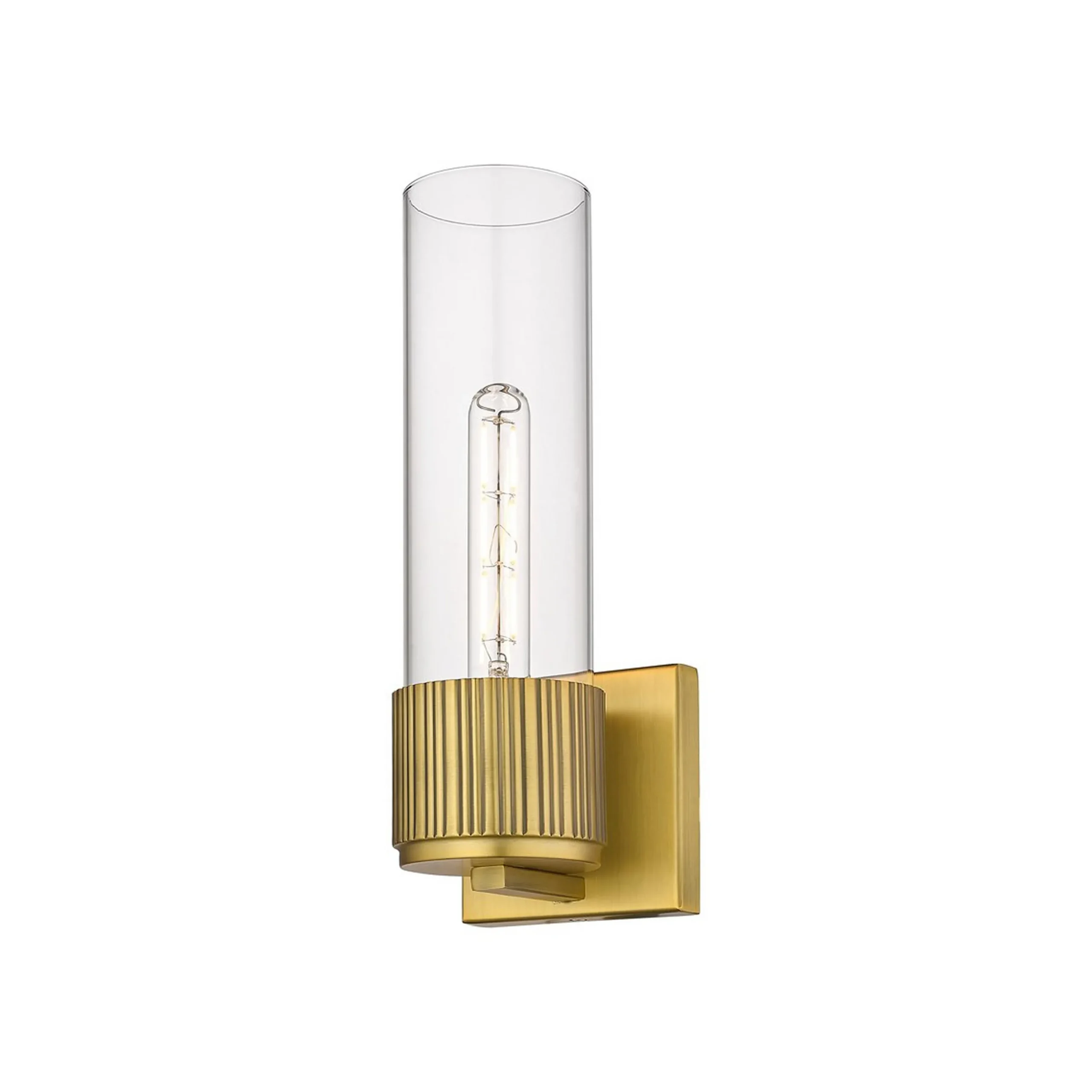 Mirza Clear Glass Bath Sconce - 1 Light
