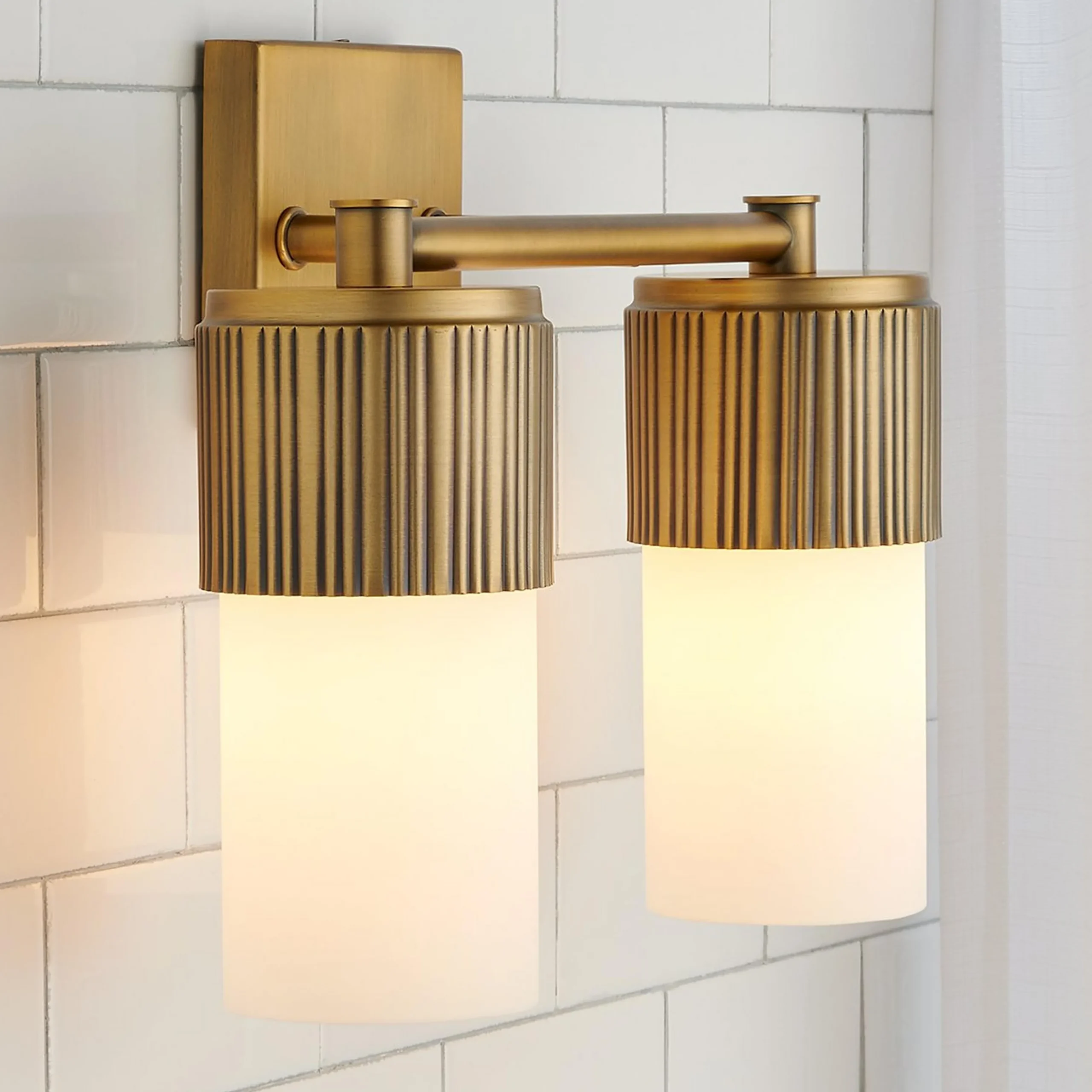 Mirza Opal Glass Vanity Light - 2 Light