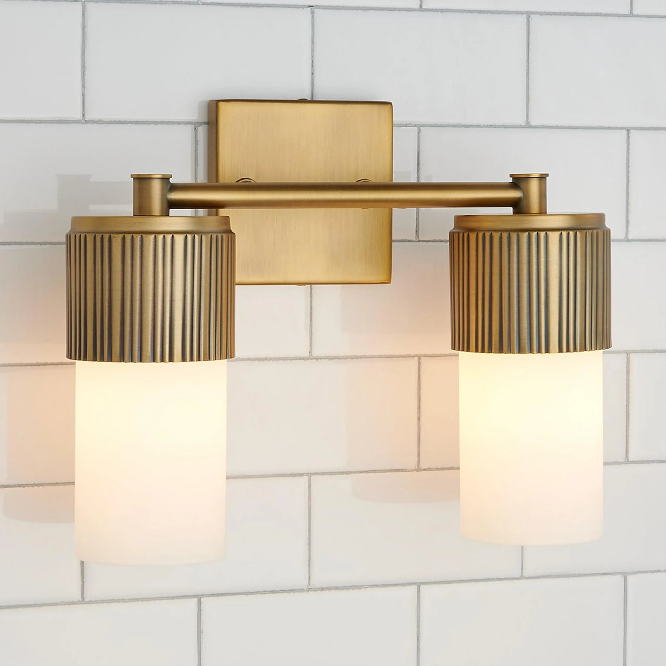Mirza Opal Glass Vanity Light - 2 Light