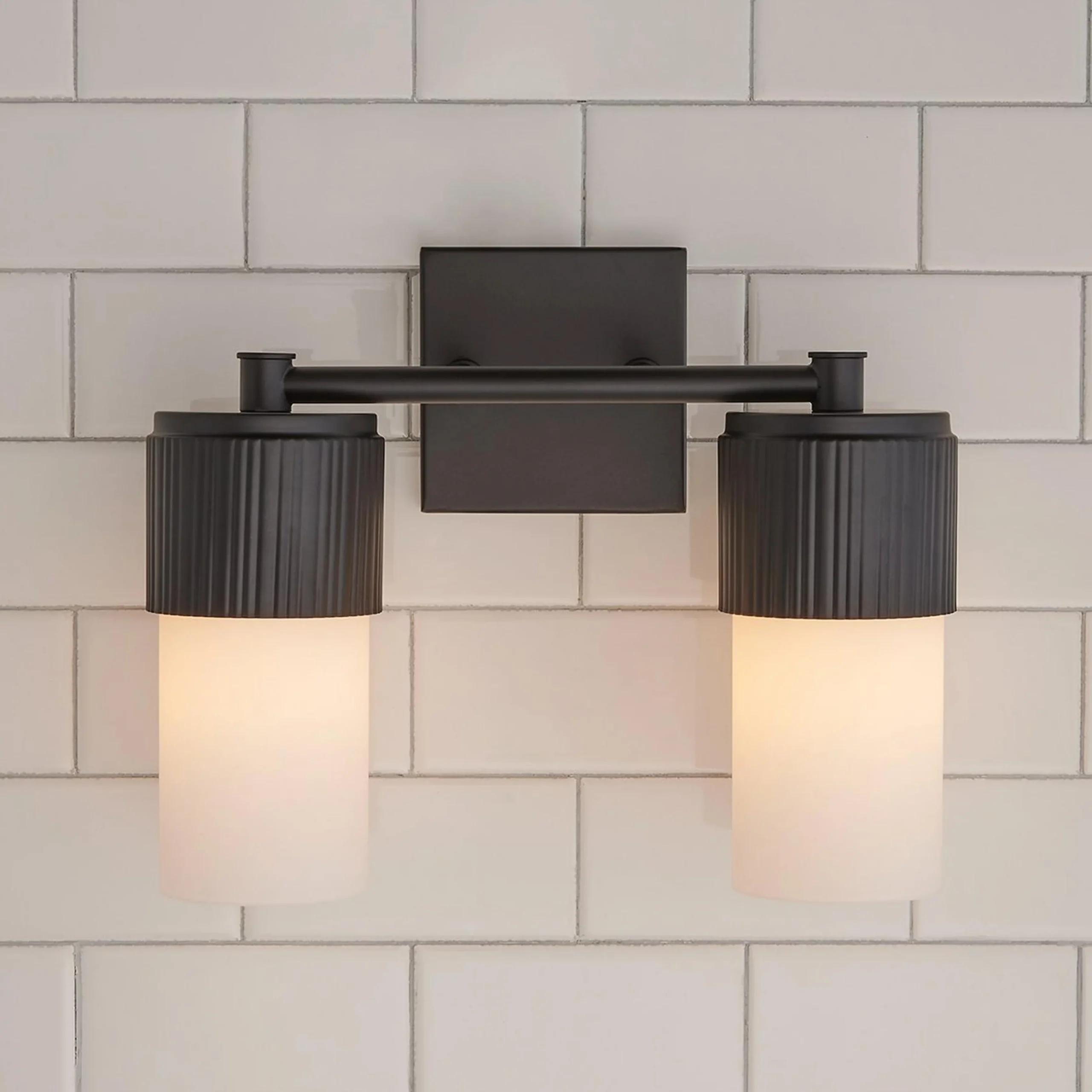 Mirza Opal Glass Vanity Light - 2 Light