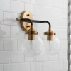 Mixed Metal Globe Vanity Light - 2 light