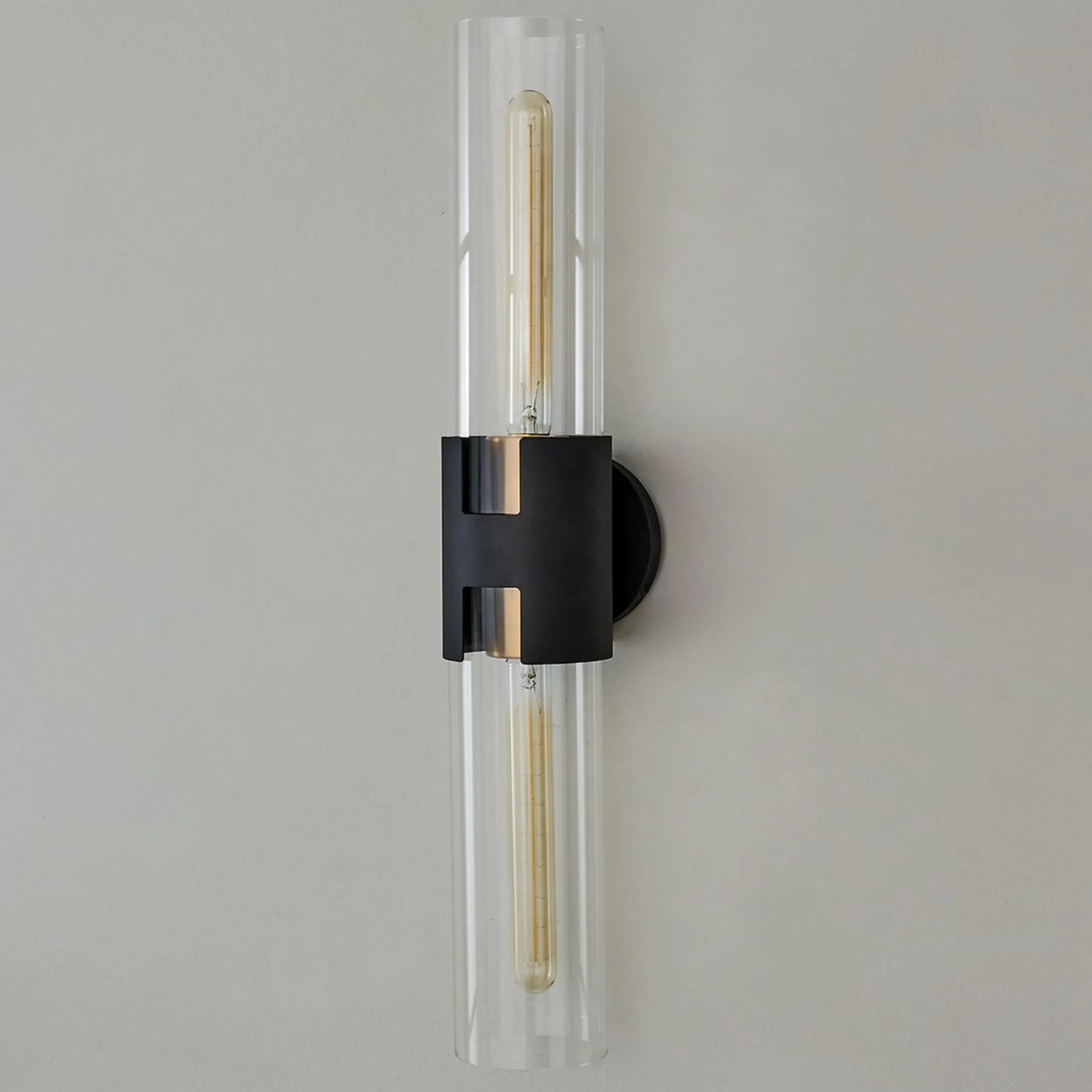 Mixed Metal Tube Sconce - Large