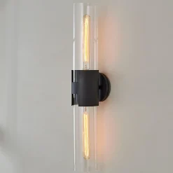 Mixed Metal Tube Sconce - Large