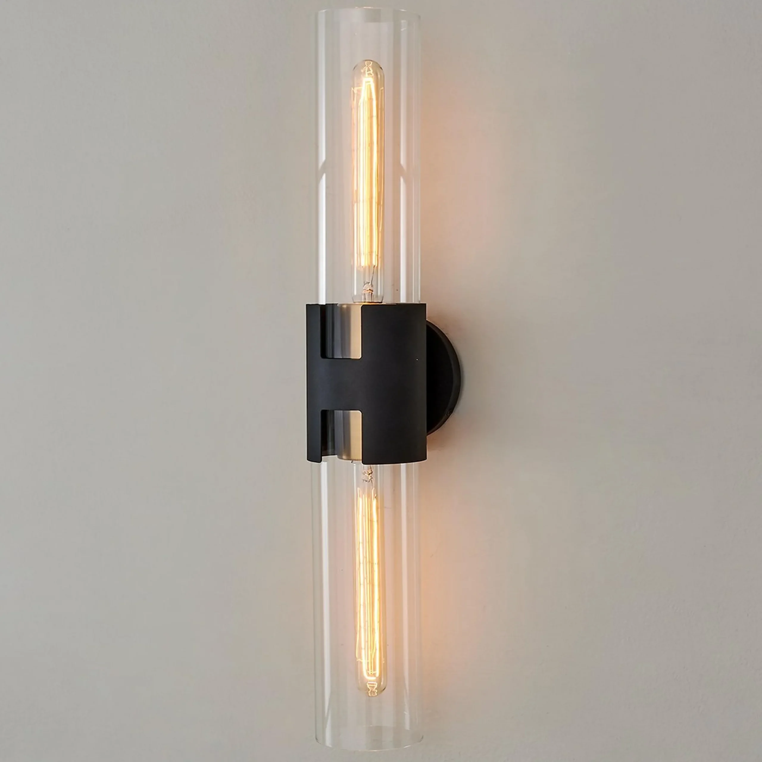 Mixed Metal Tube Sconce - Large