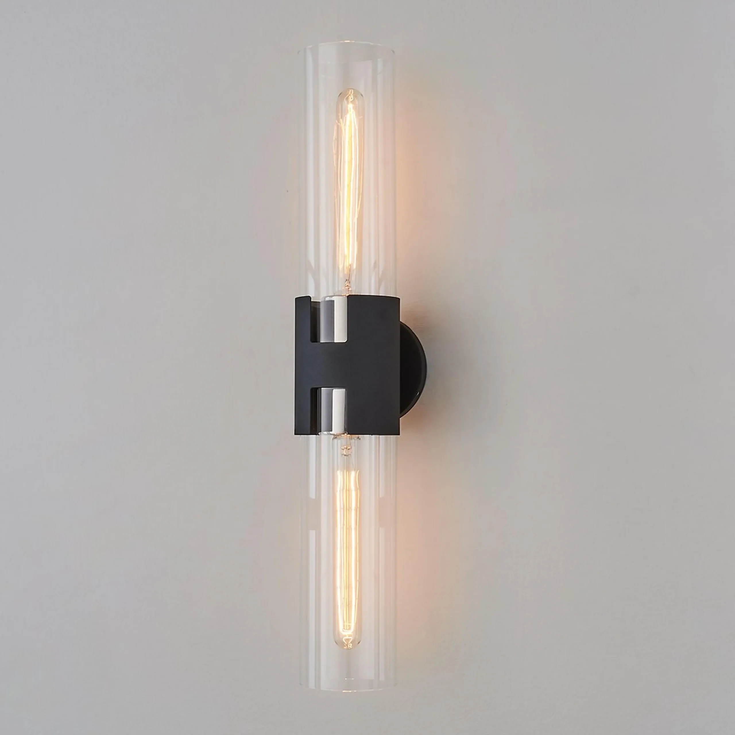 Mixed Metal Tube Sconce - Large