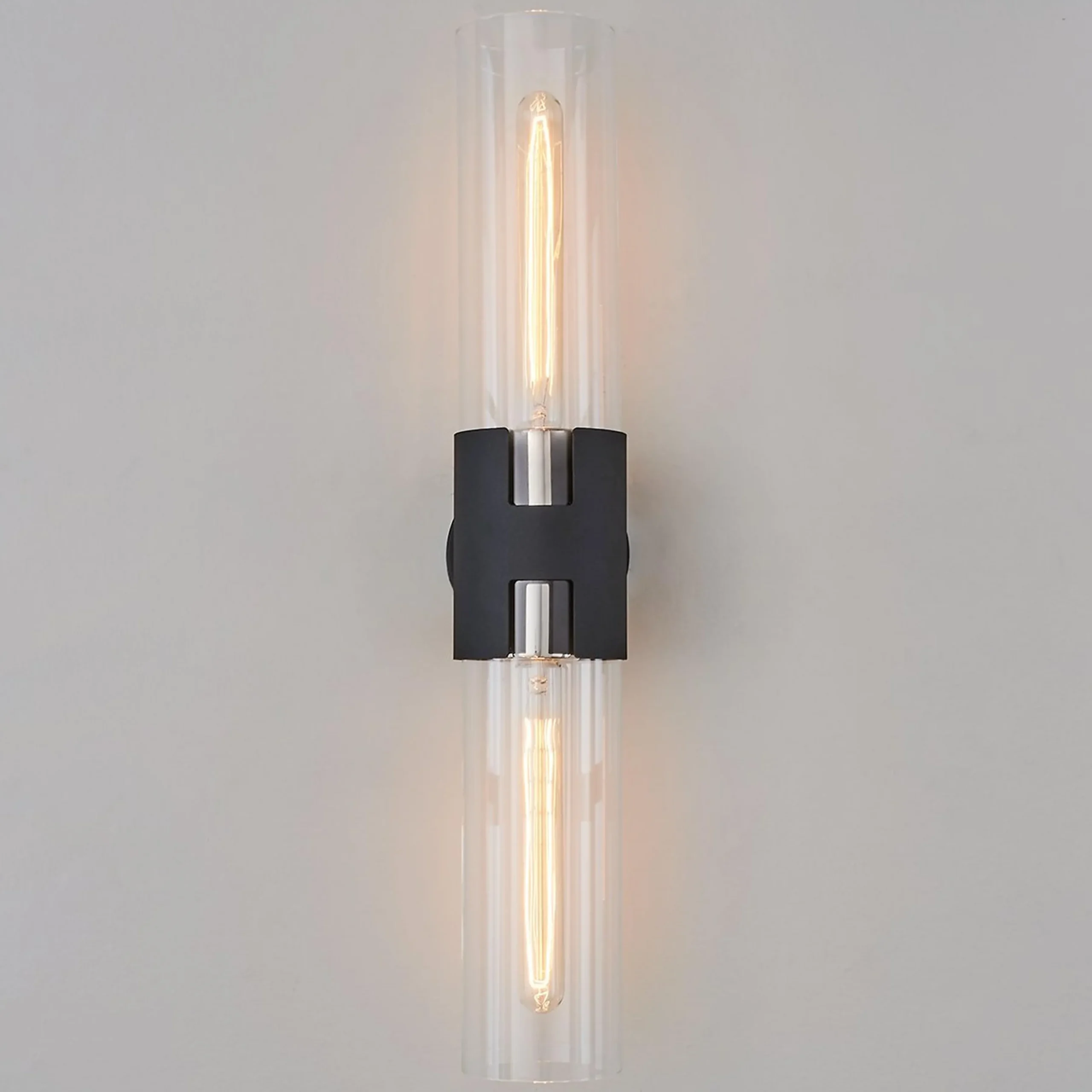 Mixed Metal Tube Sconce - Large