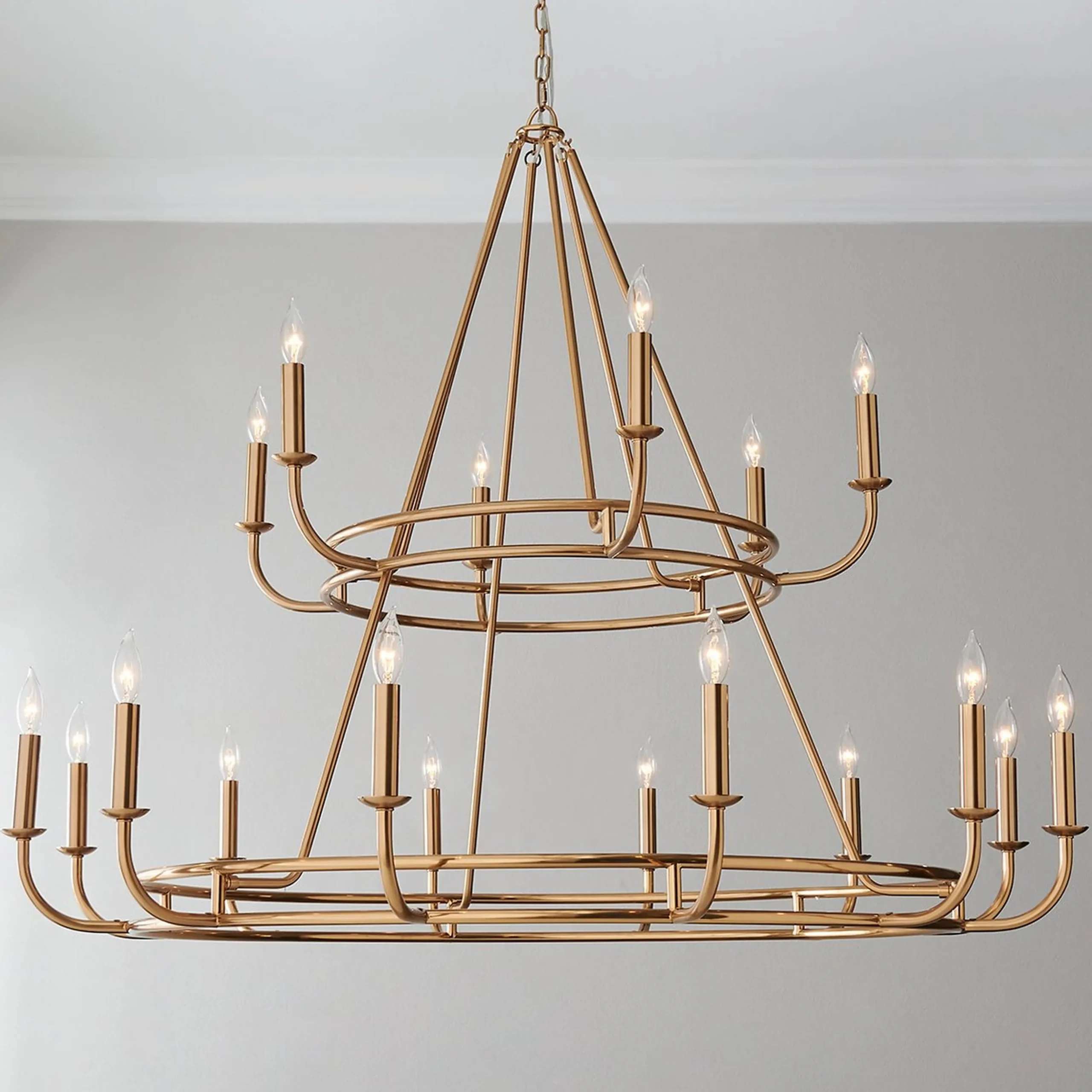Moderately Modern Two-Tier Chandelier