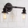 Modern Clear Glass Restoration Vanity Light - 2 light