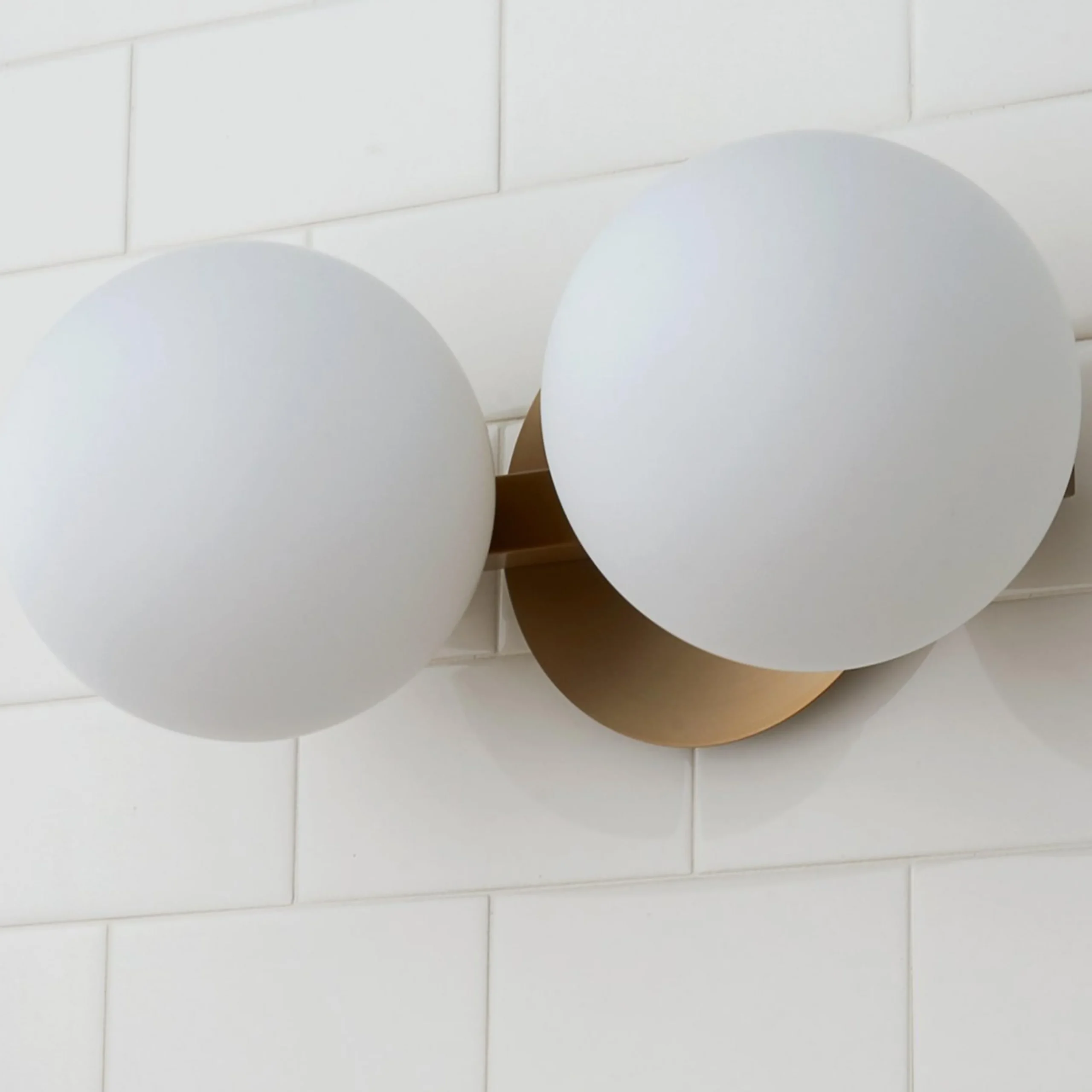 Modern Milky Globe Vanity Light - 2 Light