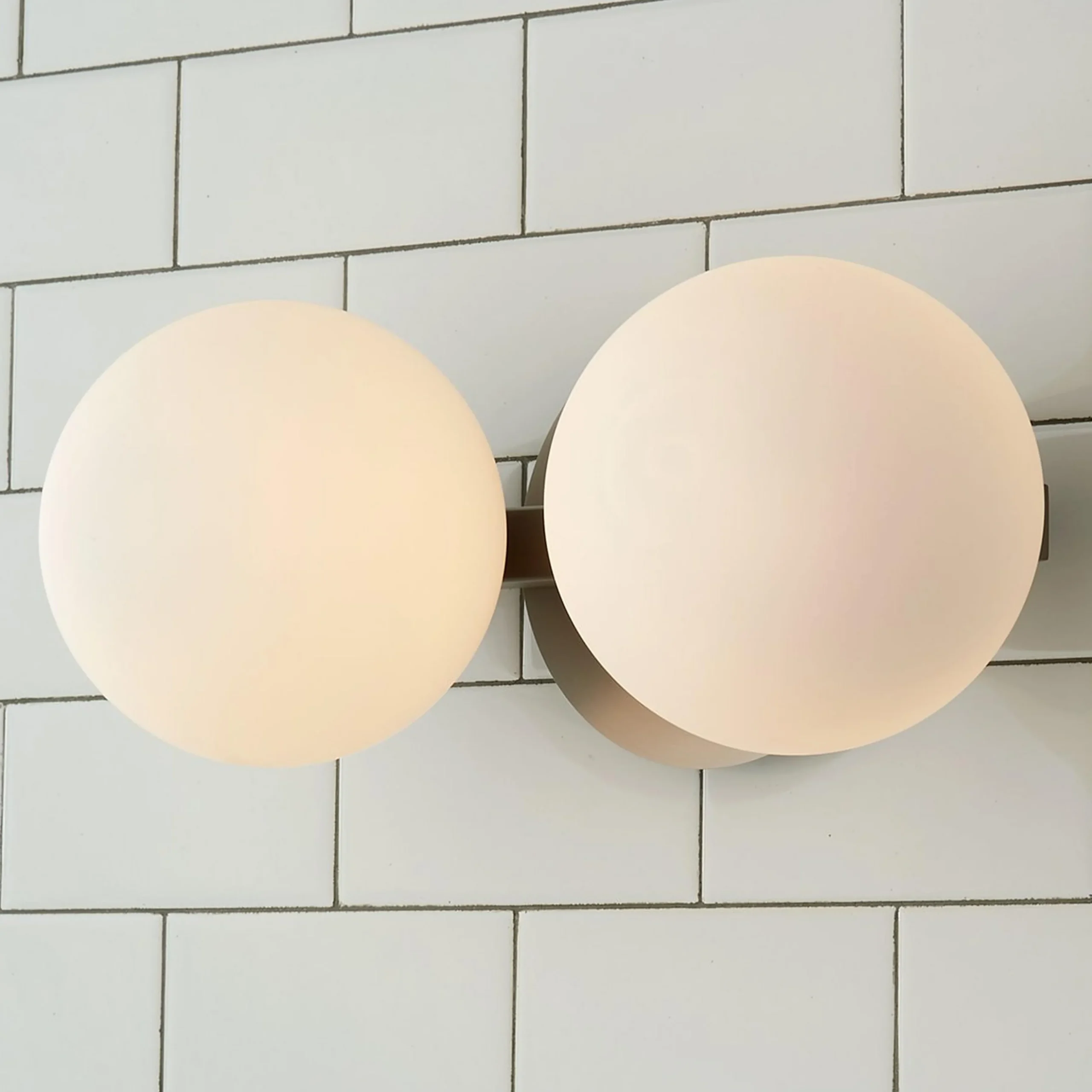 Modern Milky Globe Vanity Light - 2 Light