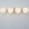 Modern Milky Globe Vanity Light - 4 Light
