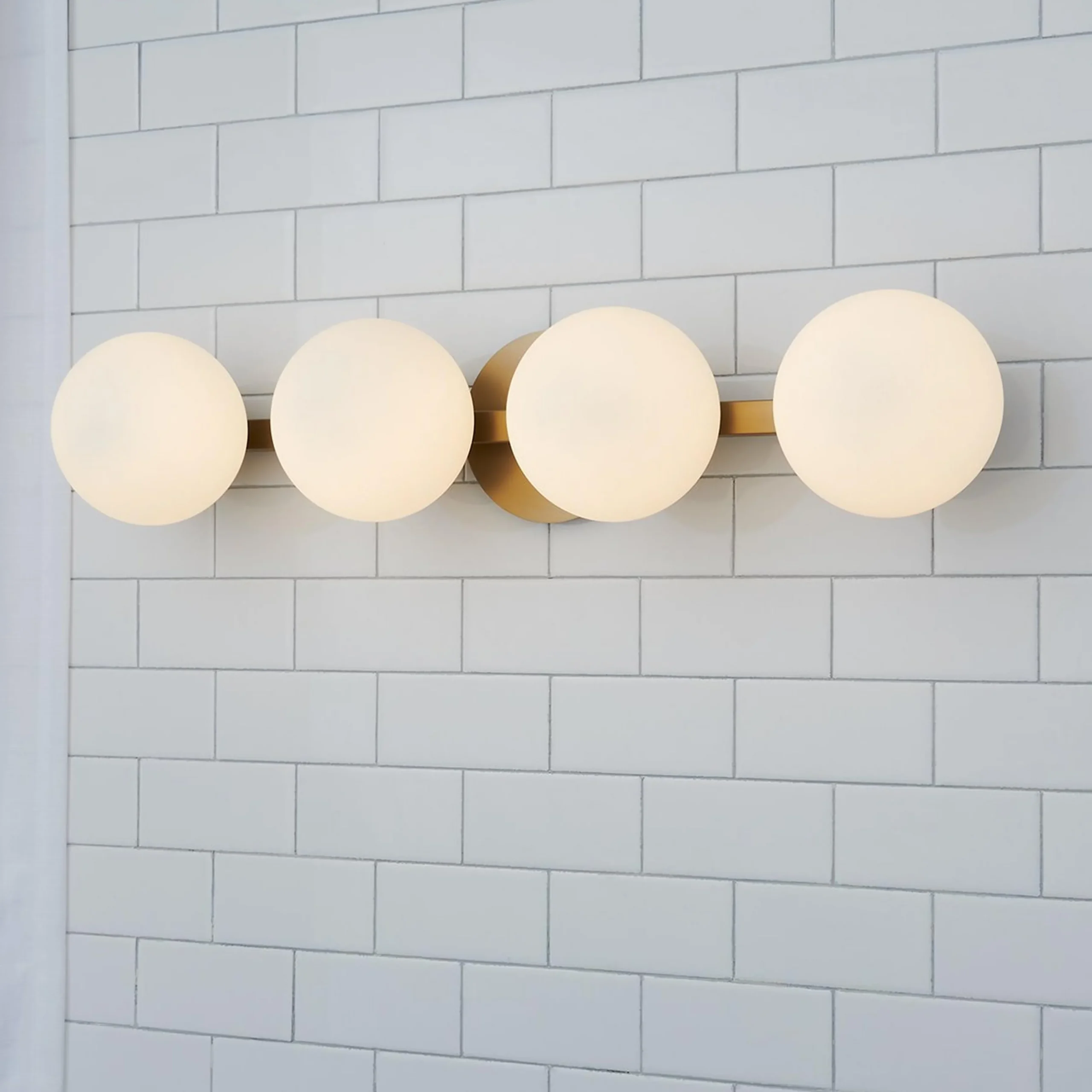 Modern Milky Globe Vanity Light - 4 Light