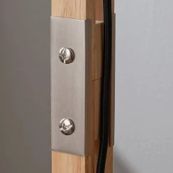 Modern Rustic Wood Arc Floor Lamp